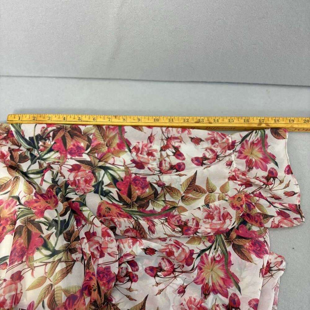 Gianni Bini Chiffon V Neck Shift Dress Wava Sz Medium Poppy Floral Print, Boho‎ - Picture 12 of 15